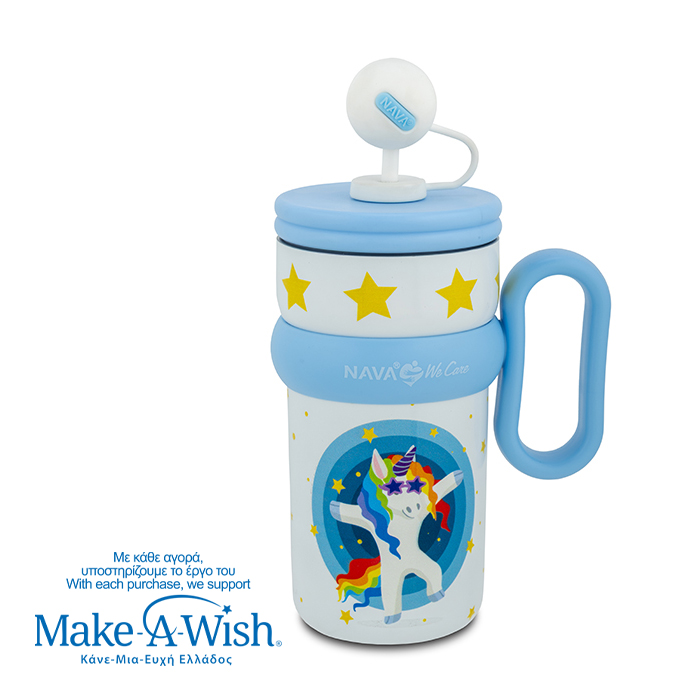 insulated-stainless-steel-travel-tumbler-for kids-with-plastic-straw-we-care-white-unicorn-540ml