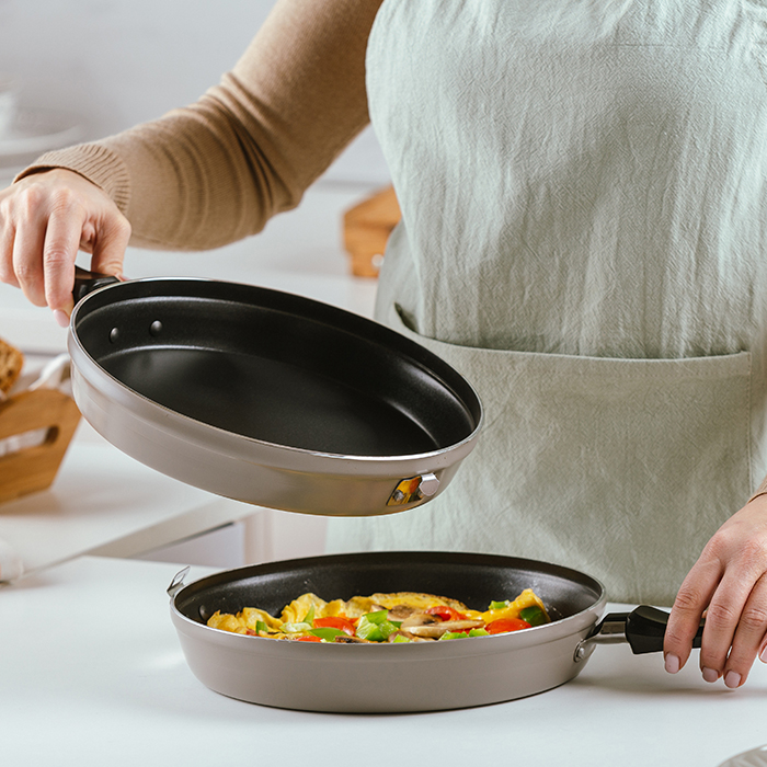 Padella doppia girafrittata Duboko 26cm di NAVA con rivestimento