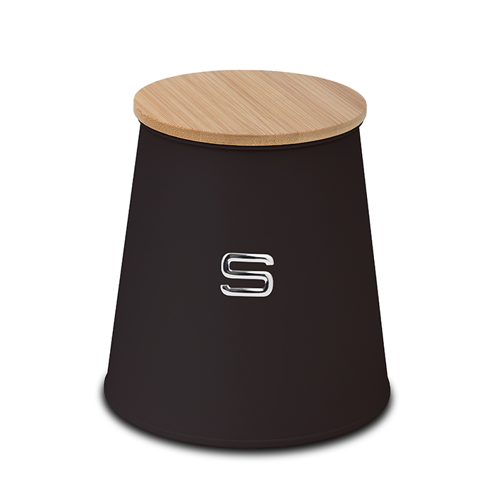 conical-metal-sugar-canister-with-bamboo-lid-total-black-14cm