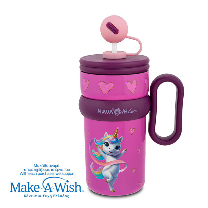insulated-stainless-steel-travel-tumbler-for kids-with-plastic-straw-we-care-pink-unicorn-540ml